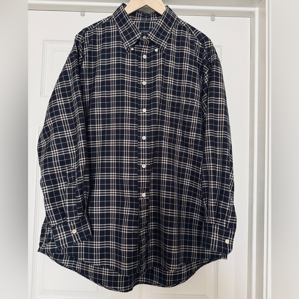 Burberry London Mens Large Plaid Collared Long Sleeve Button Shirt Sz XXL